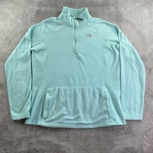 The North Face Jacket Womens XL Blue Pullover Fleece Outdoor Casual Mockneck
